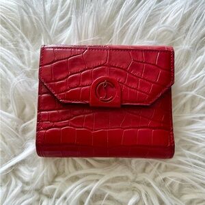 Christian Louboutin Red Alligator 🐊 Embossed Wallet